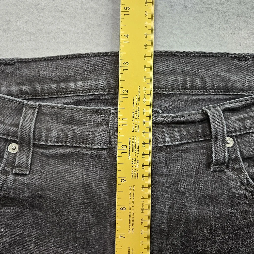 Levi's 514 Straight Fit Jeans Mens 38x30 Black Stretch Mid Rise Grunge Punk